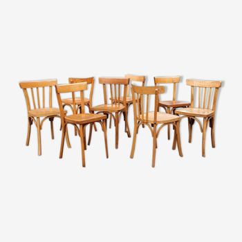 Lot 8 chaises bistrot baumann années 50/60