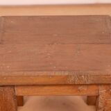 Old small Burmese teak workshop bedside table