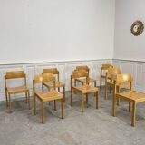 Set of 8 vintage chairs by Schlapp Mobel