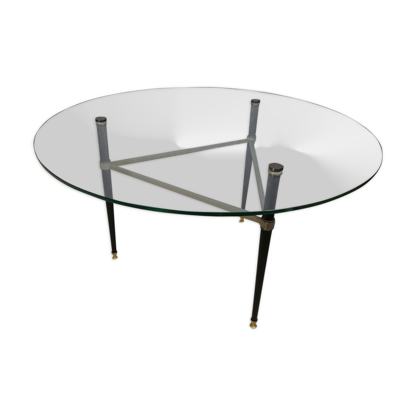 70s glass coffee table