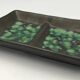 Plat de présentation ou coupelle en céramique poterie artistique à effet tacheté
