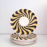6 assiettes dessert Boch Keralux Be-bop 50s