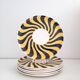 6 Boch Keralux Be-bop 50s dessert plates