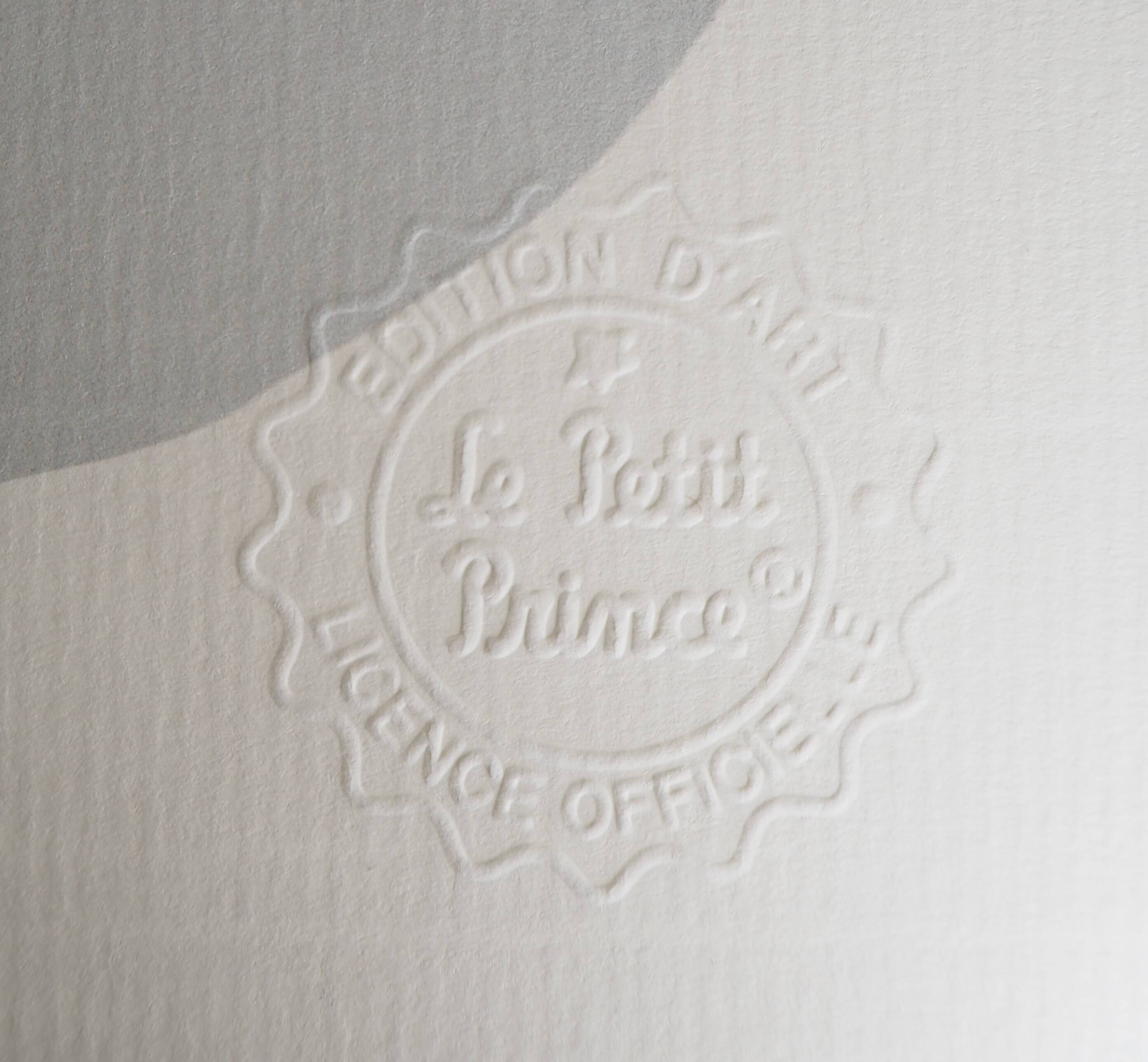 Antoine de Saint-Exupéry: The Little Prince on the asteroid, lithograph