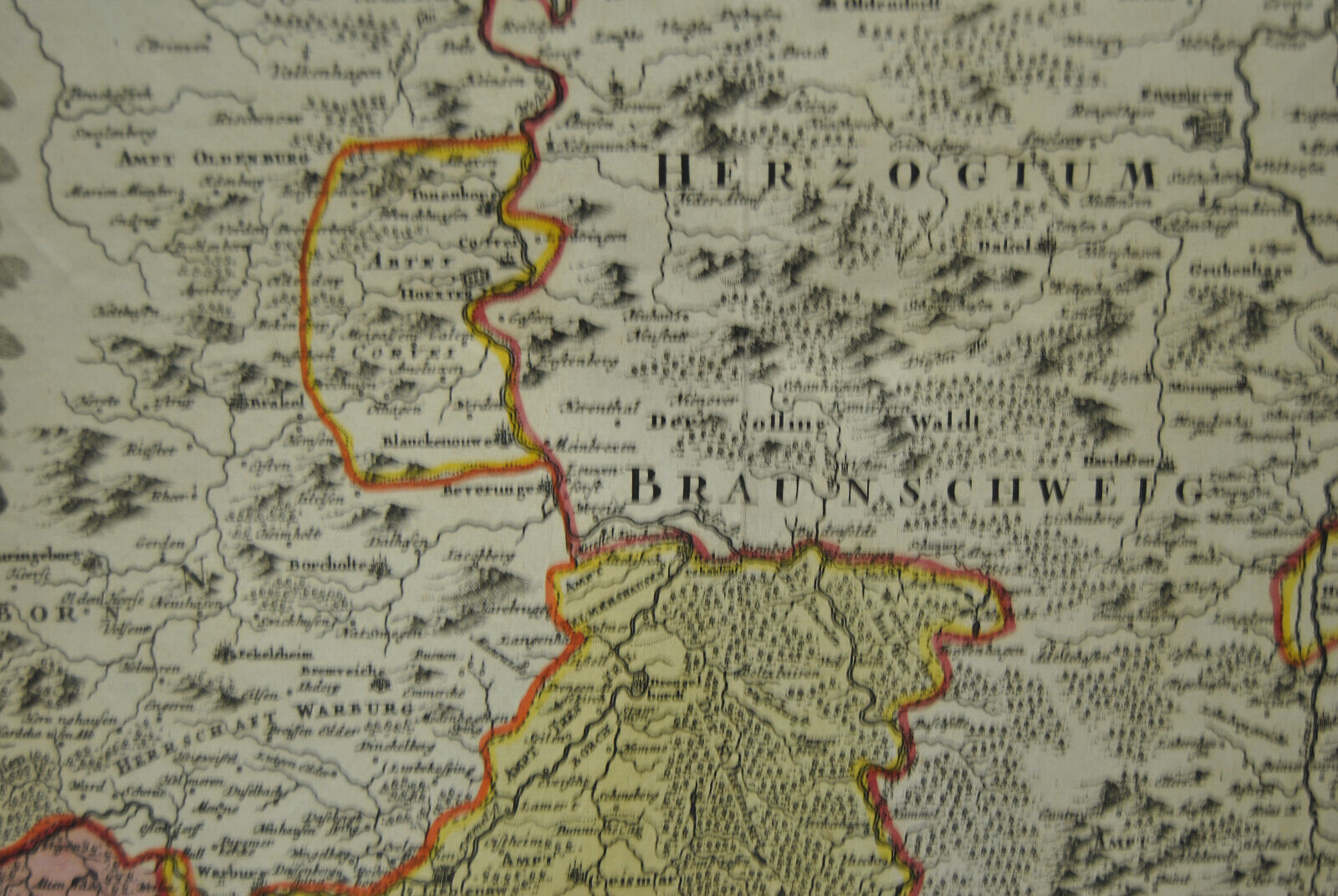 German Geographical Map Germany 18th century by Hesse J B Homann