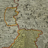 German Geographical Map Germany 18th century by Hesse J B Homann