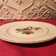 6 assiettes dessert Digoin Sarreguemines décor oiseau en couleur