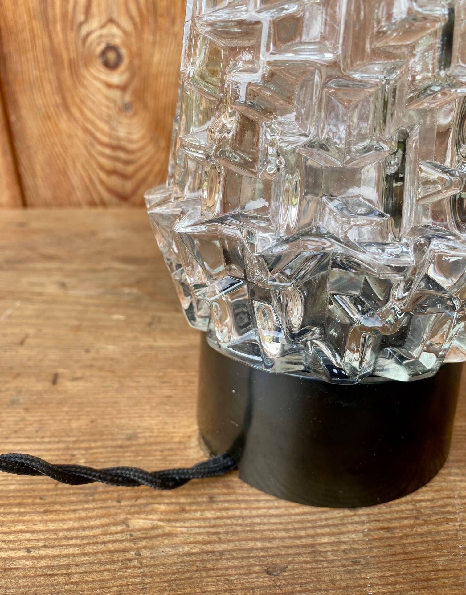 Vintage glass bedside lamp
