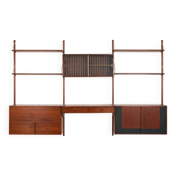 Teak modular shelving unit, Danish design, 1960s, manufactured by Hansen &