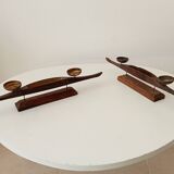 Vintage chandelier in solid carved teak.