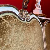 Antique Italian Baroque Louis XIV Lacquered and Parcel Gilt Sofa, 1600s