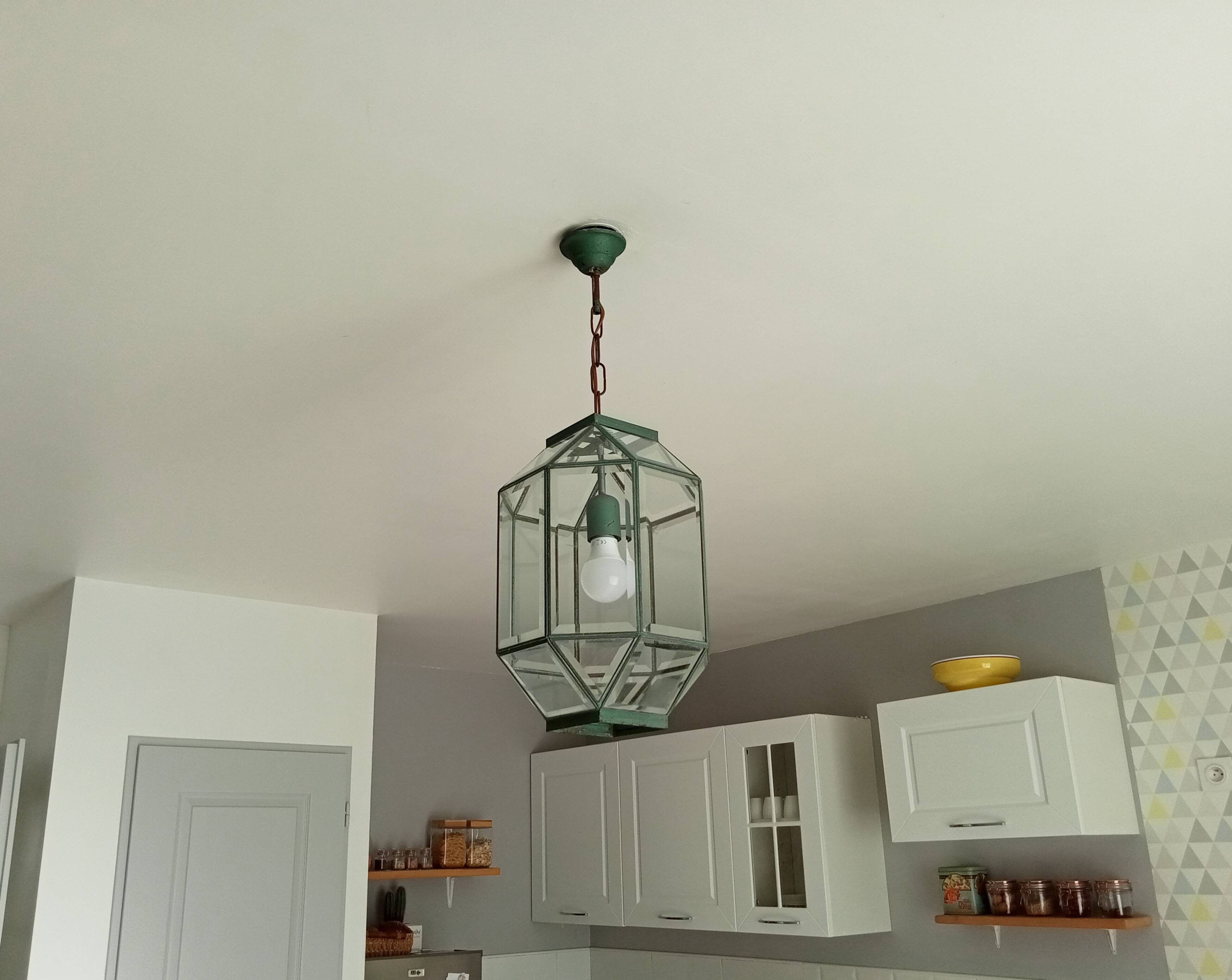 Vintage geometric pendant lamp 50s