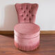 Fauteuil crapaud rose poudré