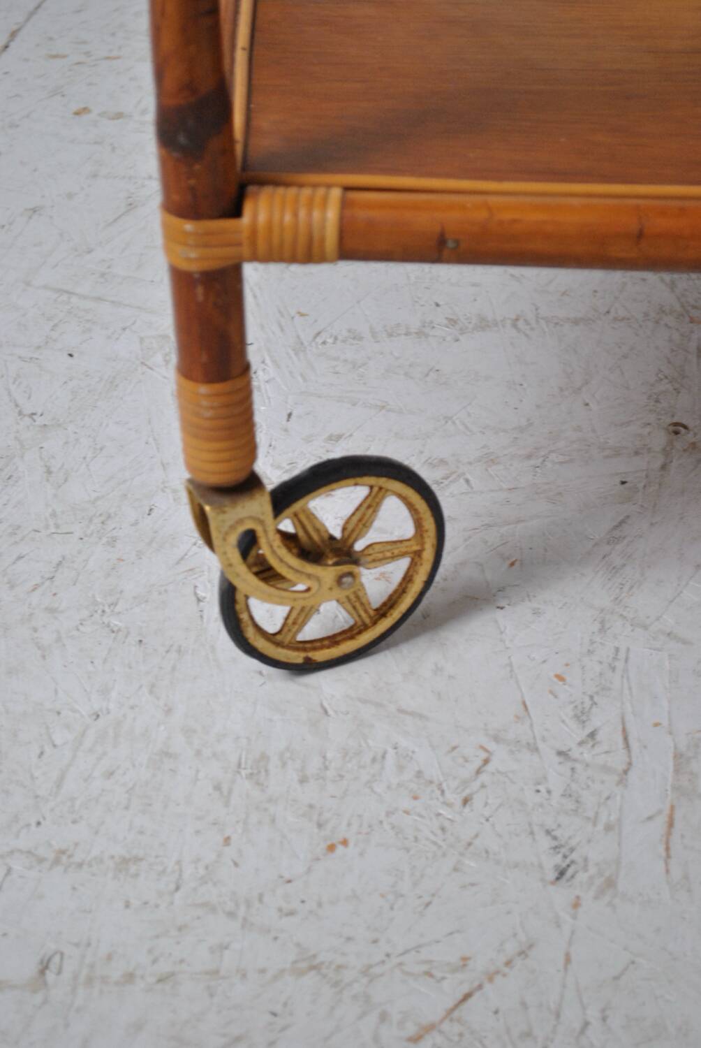 Rattan serving trolley 1970