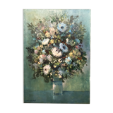 Oil on canvas entitled "Le Bouquet Bleu" and signed Marcel Depré (1919 - 1990)