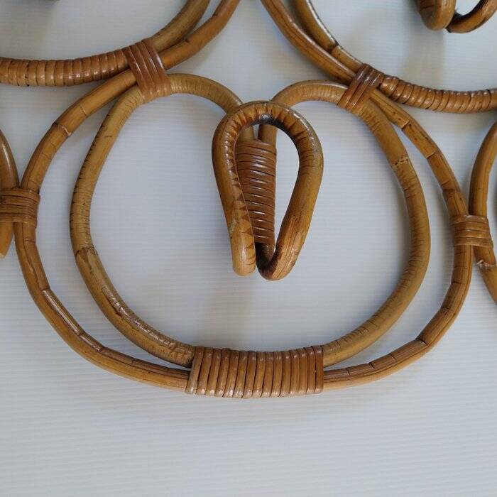 Vintage rattan coat rack by Franco Albini