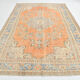 Coral orange 62s vintage rug, 226x331cm