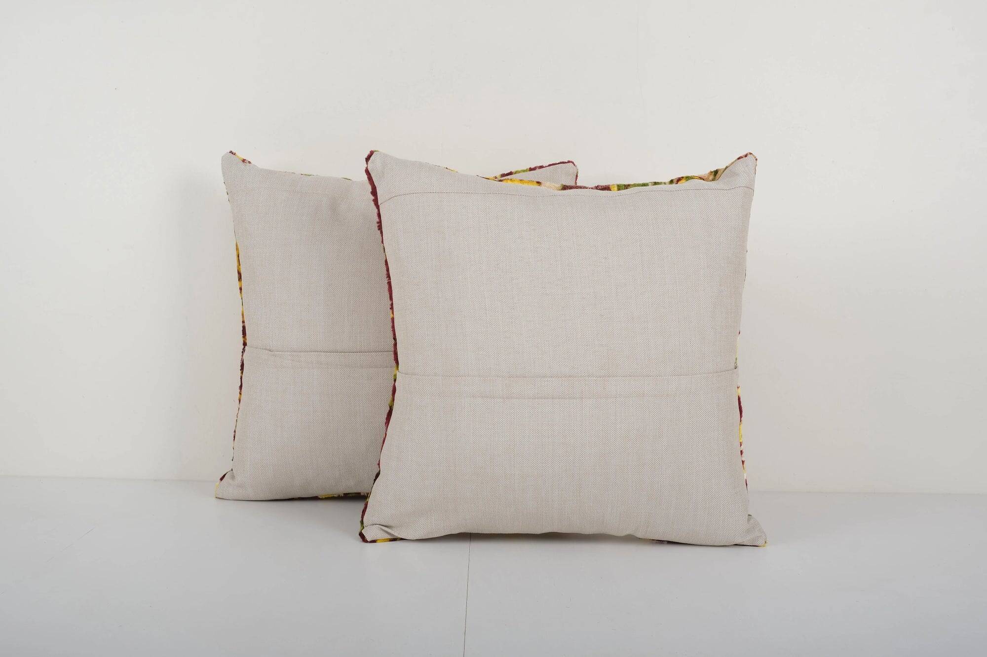 Set of 2 vintage velvet cushion covers 51x51 cm