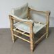 White leather safari chair