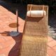 Deck chair sunbed in rattan and bamboo 1960