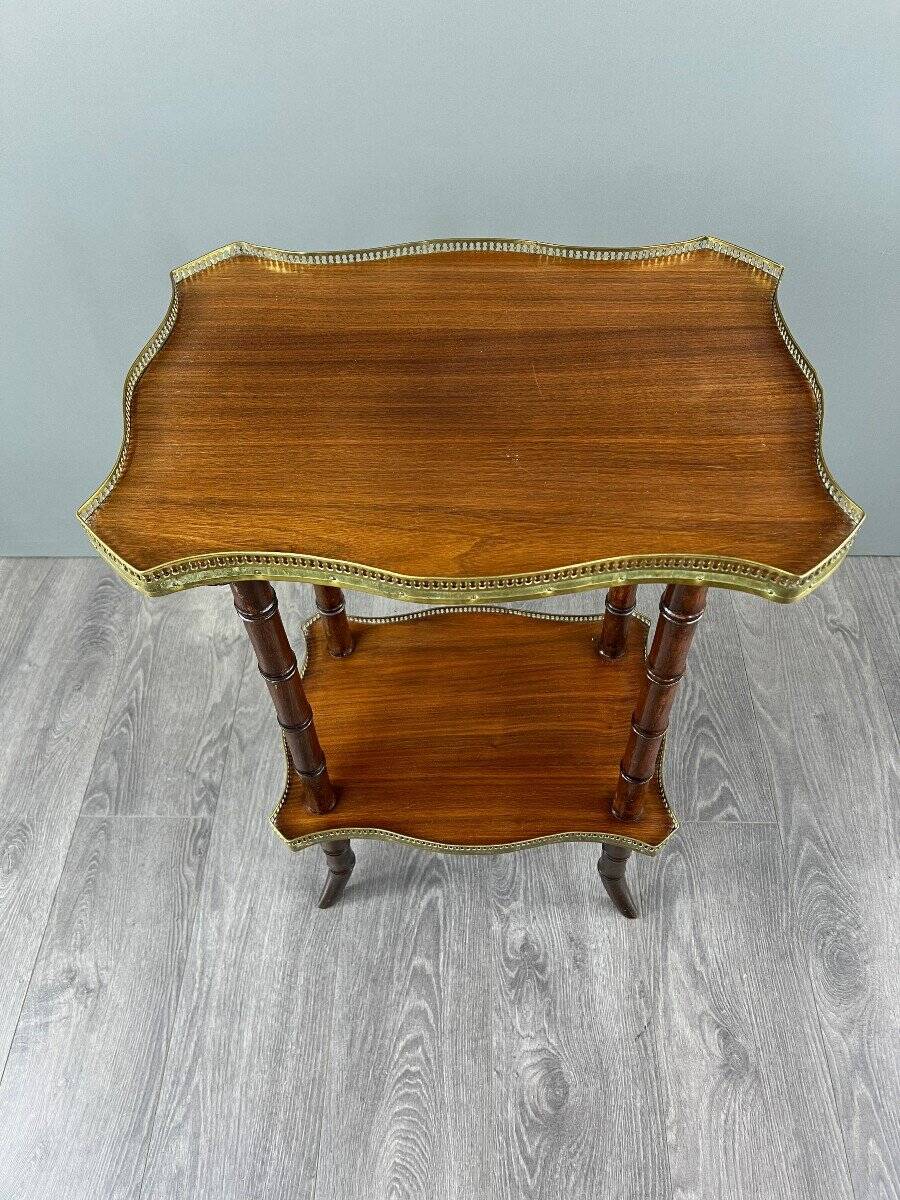 19th Century Wood and Brass Gueridon Table