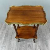 Table Guéridon En Bois Et Laiton , XIXe Siècle