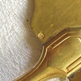 Pie server cake dessert in gold metal vintage silverware yellow bakelite handle