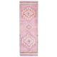 Vintage Turkish Hand-Knotted Wool Cotton Pink Runner Rug 91x288