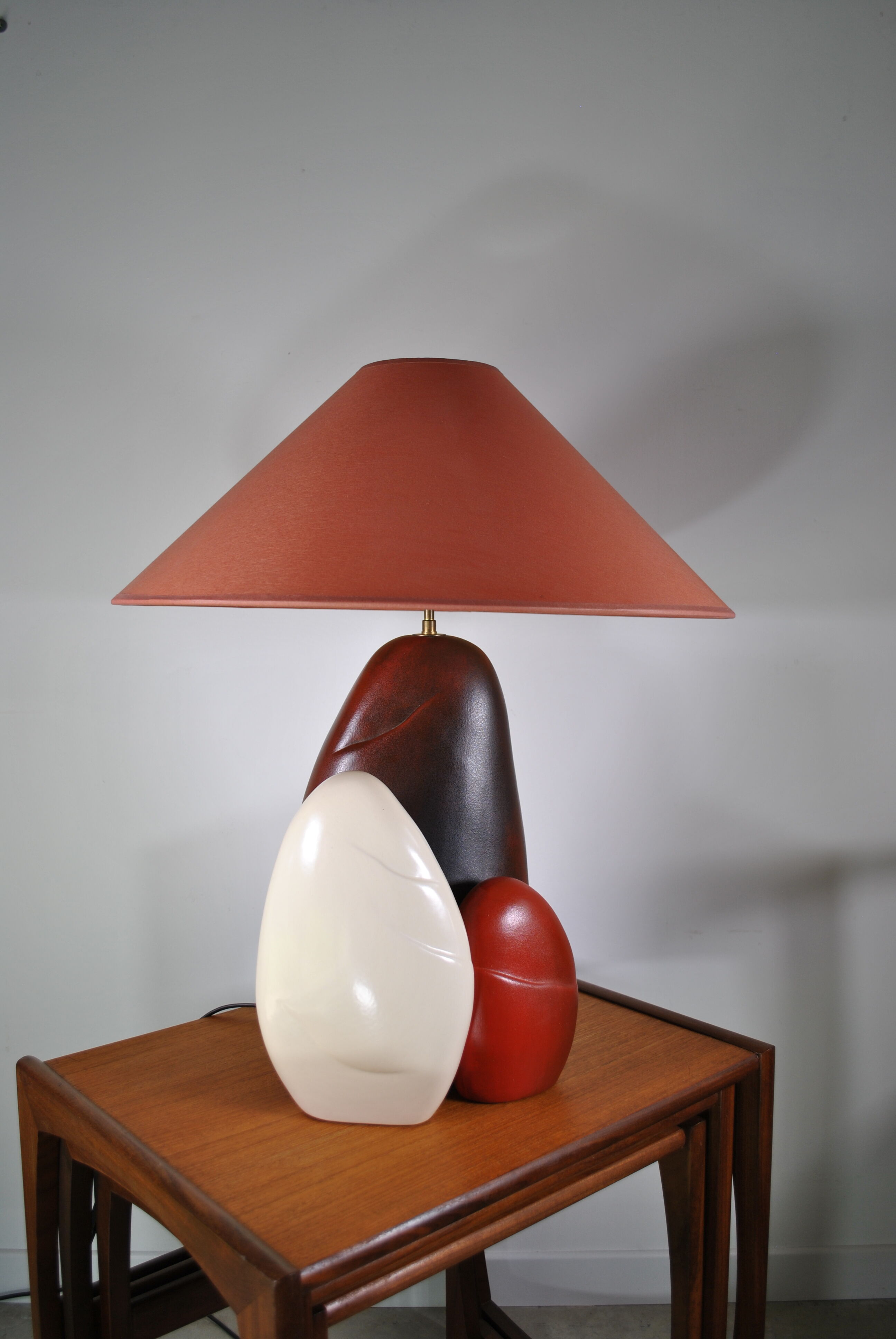 Ceramic pebble lamp by François Chatain 1980