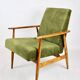Armchair 'Lis', 1970s olive green design by Henryk Lis - natural wood