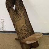 African carved wooden palaver chair