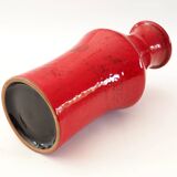 Large red fat lava vase