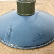 Industrial Blue Enamel Military Pendant Lamp with Cast Aluminium Top, 1960s