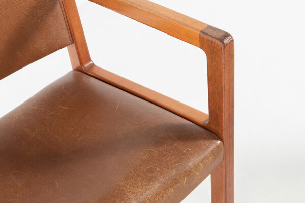 Set of 2 armchairs Borge Mogensen for Soborg mobelfabrik, Denmark 1960