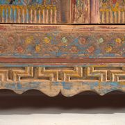 Storage unit, sideboard in painted wood and original blue patina, c.1850