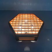 Lampe à encastrer en bois au design hexagonal, années 1970, Allemagne