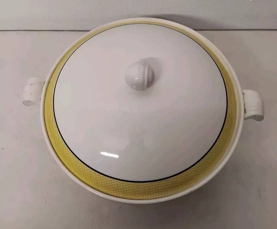 Old soup tureen with lid saline France vintage