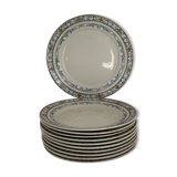 11 old Creil and Montereau dessert plates, Colbert service