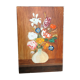 Huile sur panneau, nature morte au bouquet de fleurs