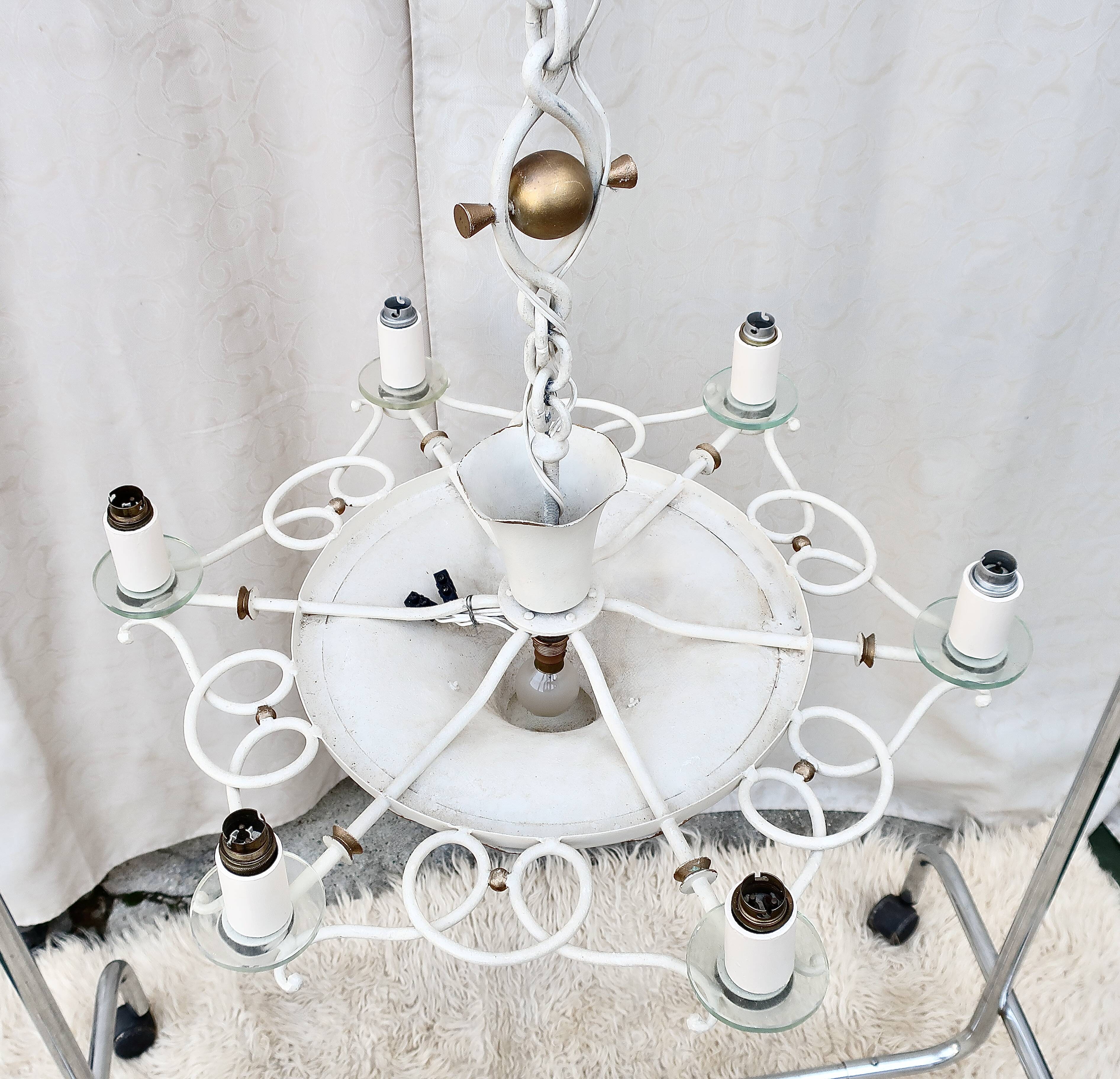 7-light art deco chandelier from the 1940s