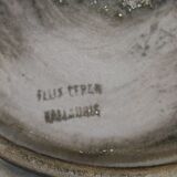 Set of 6 enameled ceramic plates signed Felix Ceram Vallauris