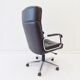 German office armchair black leather 70s