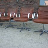 Cognac leather armchair by Delta 2000 for Wilkhahn, Germany, 1960s