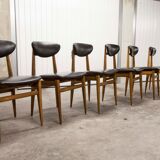 6 Teak chairs with oval back