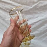 6 Art Deco golden yellow glasses