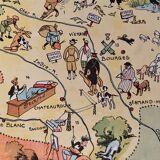 Old illustrated map of The Orleans Berry 1929 - JP Pinchon