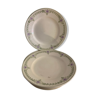 Set de 10 assiettes plates 2ème choix Longwy modèle Louis