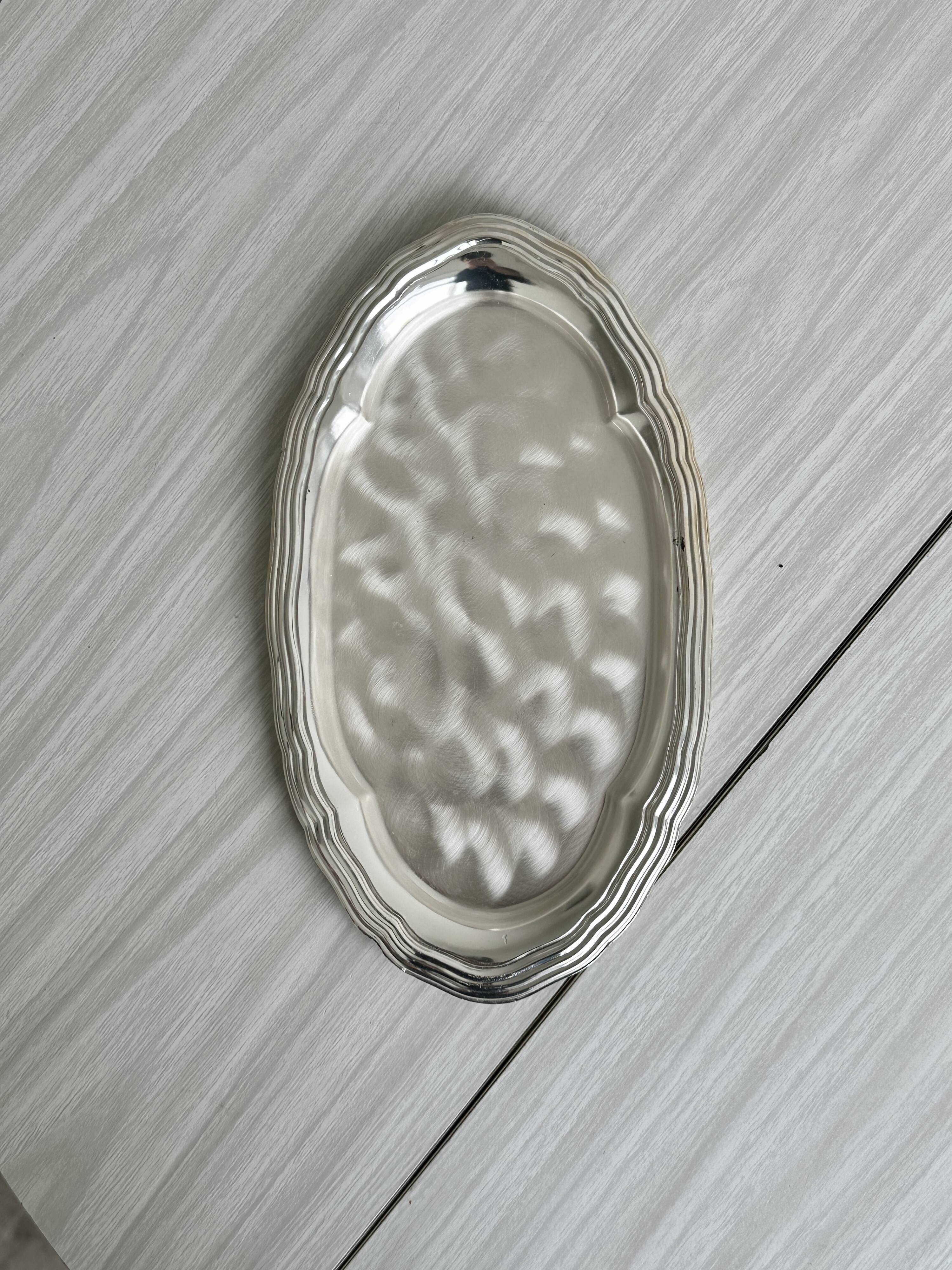 Light shiny metal tray