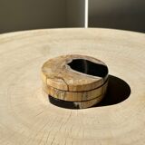 Set of 3 fossilized wooden coasters (clear)