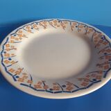 Compotier - piedouche -  plat à gateau - ceramique hb cm - jaune et bleu roi